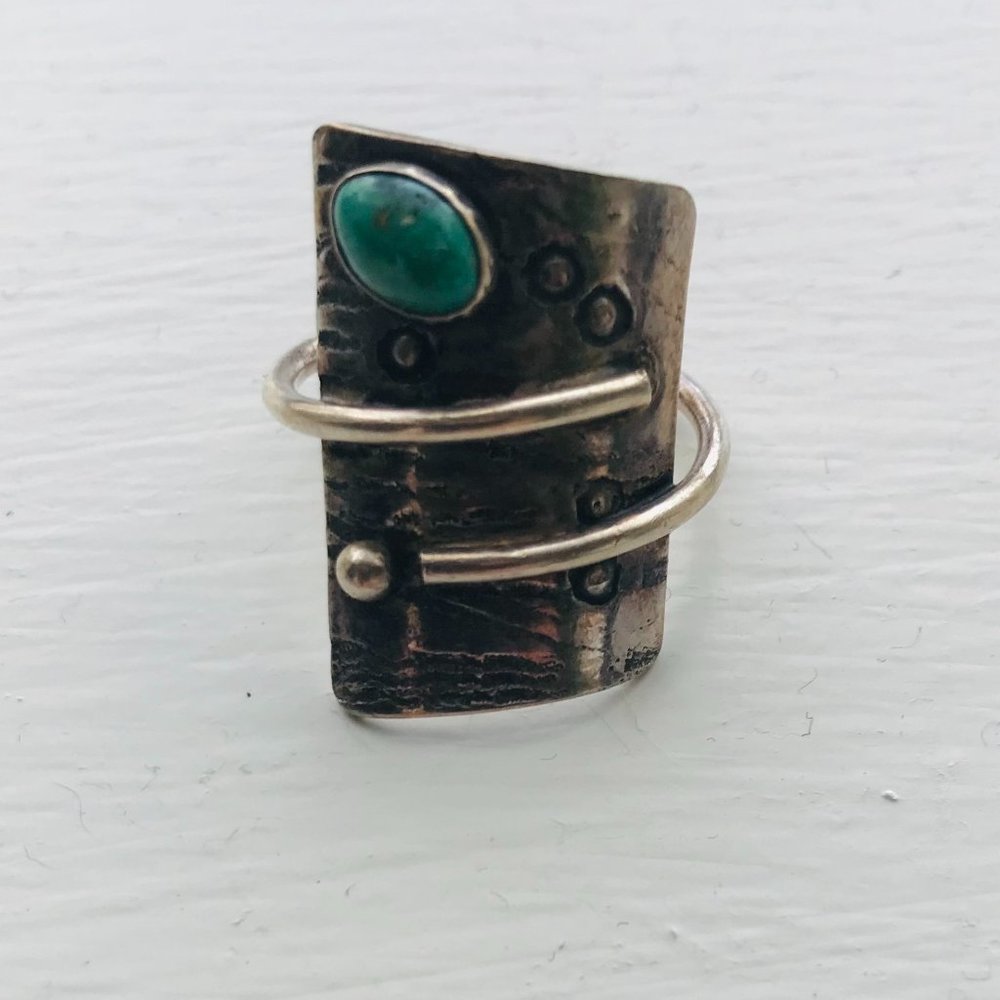 Santa Fe Market Wrap Around Turquoise Ring Size 7